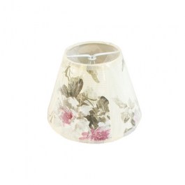 Okrągły abażur w romantyczne kwiaty na lampę do sypialni 15 cm